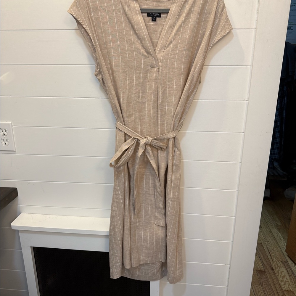 Tan Striped linen Dress
